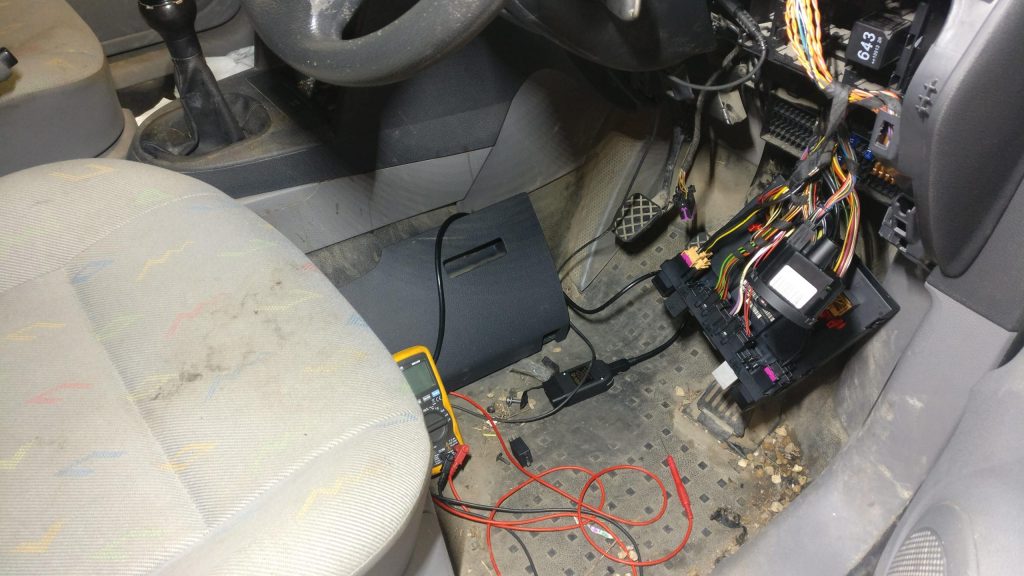 Figure 3.2: Interior relay panel access for switch logic testing.